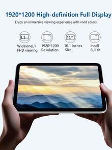 Qetupa 10.1 吋 Android 15 平板電腦，T606 八核心 1.6GHz 處理器，4GB RAM + 128GB ROM，802.11ax WiFi 6 2.4G + 5G，藍牙 5.0，Incell FHD (1920x1200) IPS 觸控螢幕，5MP + 8MP 雙鏡頭 - 查看 8