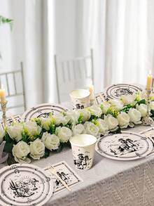 168-Piece Western Cowgirl & Western Racing Theme Disposable Cutlery Set - Decorative Paper Plates, Cups, Napkins, And Cutlery. Perfect For Holiday Parties, Birthday Parties, Themed Events, And Everyday Use. Adds A Festive Atmosphere, Enhances The Party Experience, Perfect For Event Decorations, Decorative Sets, Holiday Occasions, Themed Party Cutlery, Party Planners, Party Supplies Sets, Afternoon Tea Parties, And Tea Parties. - 彩色 - 查看 6