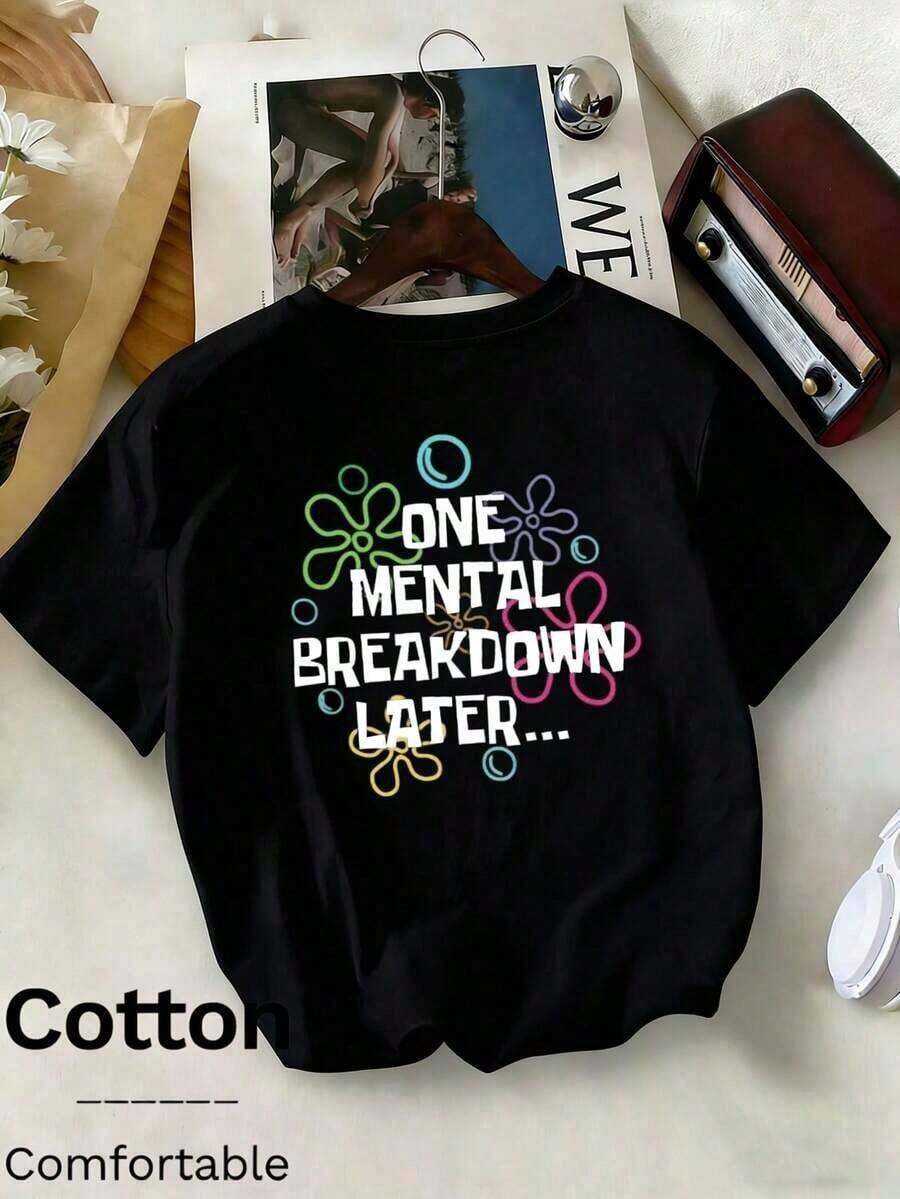 T-shirt da donna in cotone a maniche corte e scollo rotondo, ampia e comoda, con il design di Squidward di , in rosa e bianco, carina e divertente, adatta per attività genitore-figlio, abbigliamento da casa e incontri casual quotidiani. Moda donna primavera/estate 2026, abbigliamento casual da donna, camicia da donna a maniche corte, t-shirt da donna a maniche corte e scollo rotondo. - nero - Visualizzare 1