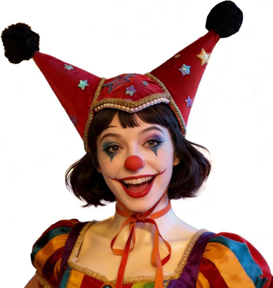 GRACEART Colorful Jester Hat Adults Circus Costume Accessory Halloween Party Dress-Up Hats - Kiểu Cchecked - Xem 1