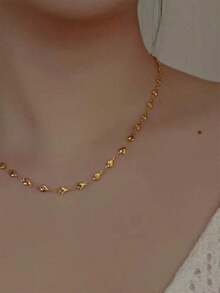 Nooxian Minimalist Chain Necklace - Yellow Gold 5 - View 8