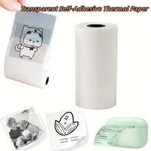 2/4 cuộn giấy in nhiệt tự dính trong suốt – Giấy thay thế cho máy in mini, không cần mực, hoàn hảo cho in ảnh tức thì, sổ tay, nhãn dán kế hoạch và các dự án DIY. - Xem 4