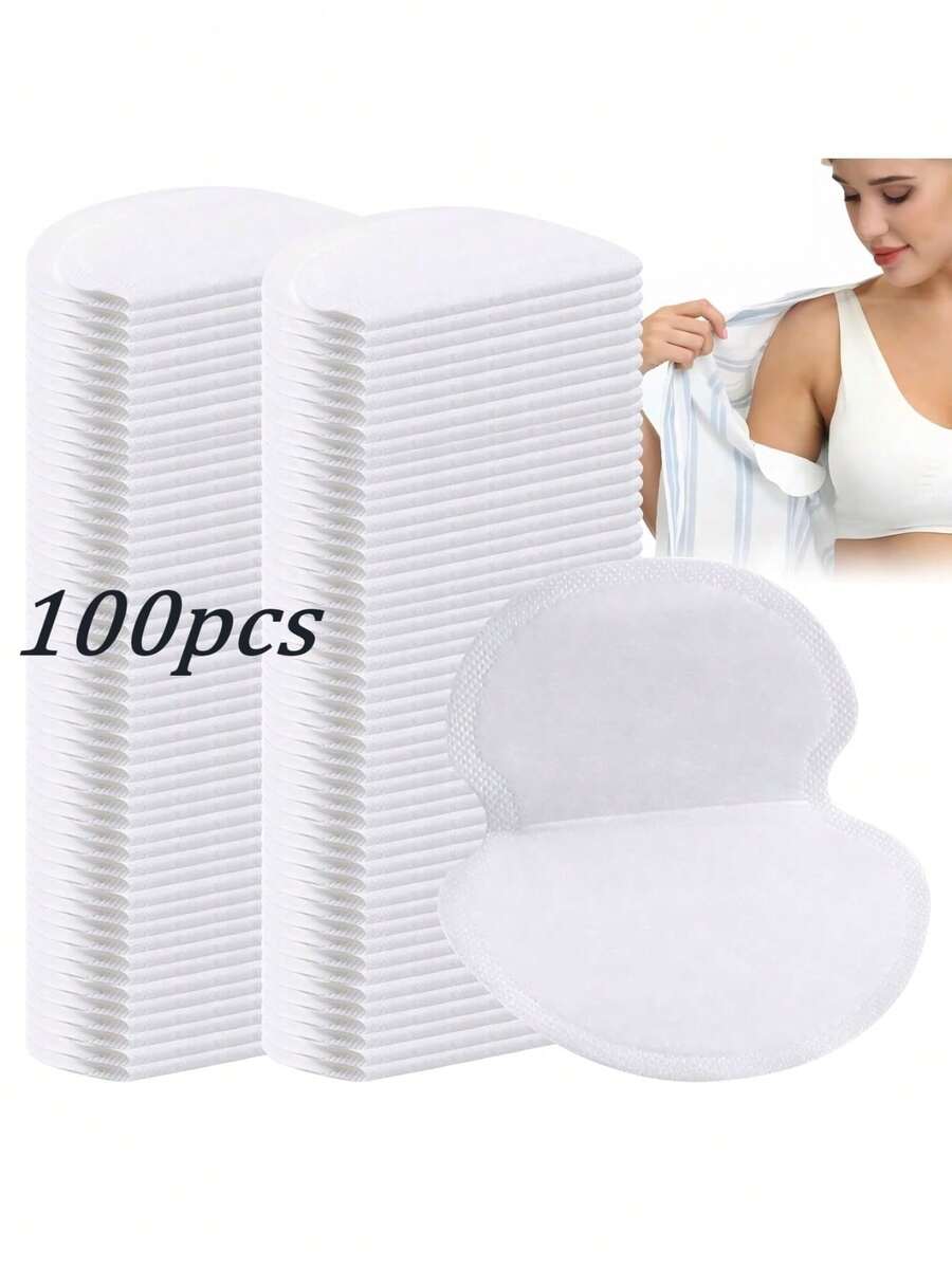 Unisex Underarm Sweat Pads, 100pcs/Pack, Fragrance-Free & Invisible Design, Ultra-Thin 0.03 Inch, Size: 4.72*3.47 Inch. 10pcs/Small Pack, Convenient For Commuting And Travel. - Multicolor - View 1