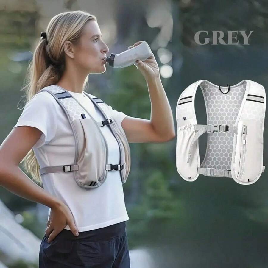 Nueva mochila funcional de chaleco deportivo para exteriores, mochila deportiva multifuncional con forma de V, transpirable, para ciclismo, correr, con portabotellas de agua y bolsillo para teléfono - Multicolor - Ver 1