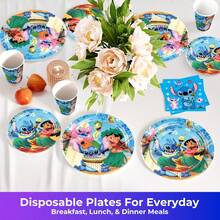 Lilo & Stitch Disposable Party Tableware Set, Cartoon Character Printed Thick Paper Plates, Bowls, Napkins, Bulk Packaging, Suitable For Birthday Party, Hawaiian Theme Gathering, Tropical Party Supplies - Multicolor - View 5