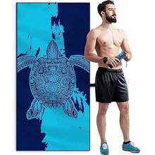 CXJYSD Toalla De Playa De Microfibra Sin Arena, Toalla De Playa Absorbente Extra Grande De 71 "X 32", De Secado Rápido Y Liviana, Adecuada para Baño, Natación, Playa, Camping, Gimnasio - Azul - Ver 7