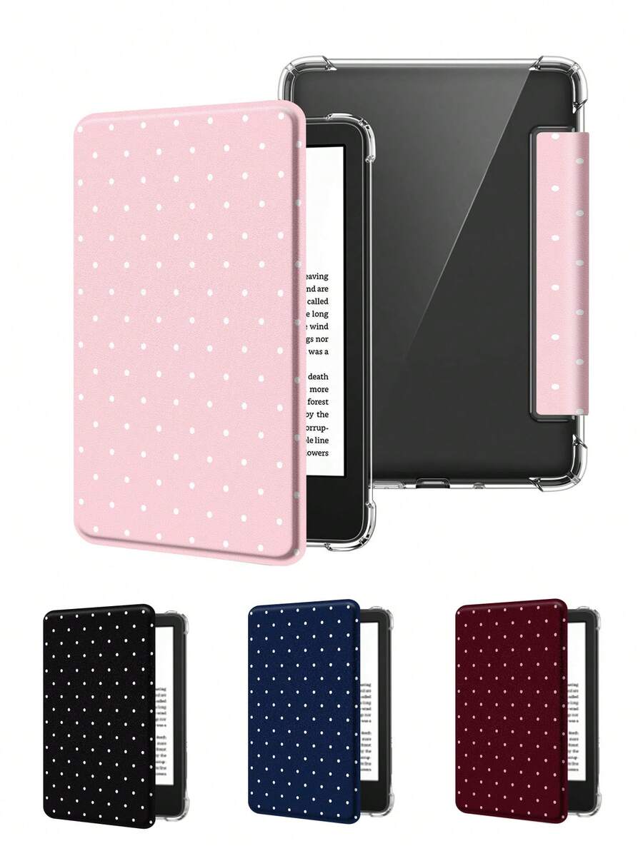 1个波点图案Kindle保护套，兼容Kindle第11代（2022/2024款）和Kindle Paperwhite第11/12代，可爱又实用的电子阅读器保护套，适合舒适阅读、旅行携带，是送给爱书人士的理想礼物。