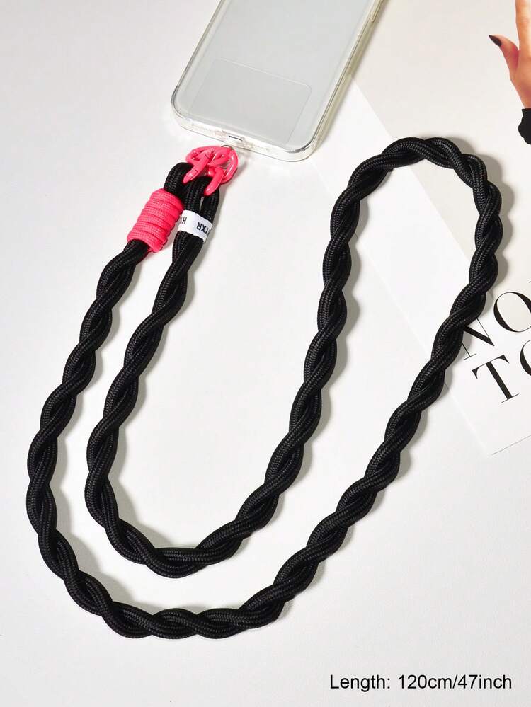 Multifunctional Phone Lanyard Strap, Adjustable Crossbody Halter, Fashionable & Creative Design For Men And Women, Anti-Lost Phone Holder, Camera Strap, Versatile Accessory - Black - View 3