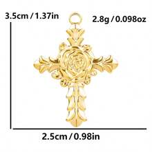 1pc Fashionable Punk Style 304 Stainless Steel Vacuum Electroplated Cross Pendant, Durable Cross Charm Suitable For Bag Decoration, DIY Jewelry Making, Necklace, Bracelet, Earrings - Picture - View 22