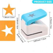 Star Hole Punch, Star Paper Punch, 3D Embossed Lucky Star Paper Cutter Lever Craft Hole Punch Scoring Tool For Scrapbooking Handmade Journal Craft DIY Card Making Art Supplies - Star-shaped Hole Punch - View 6