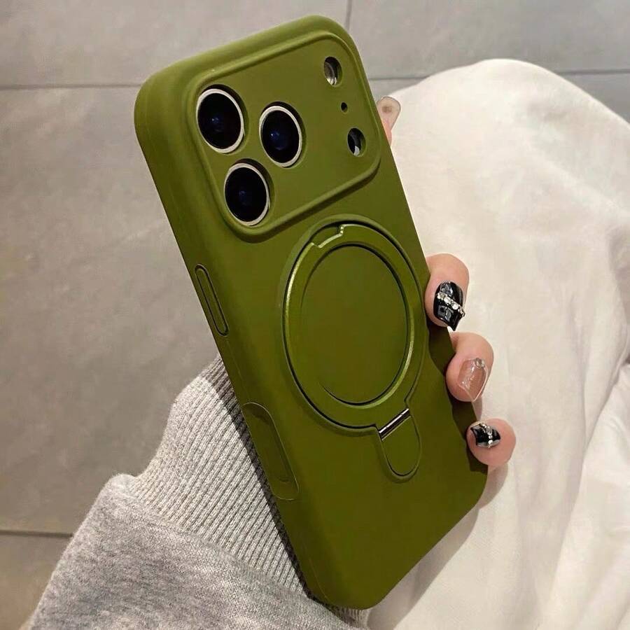 Magnetic Wireless Charging Soft Silicone Protective Case For IPhone 17 Air 17 16 15 14 13 12 11 Pro Max 16e - Forest Green - View 1