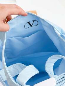 Valentino Túi đựng mỹ phẩm màu hồng/Túi họa tiết mây xanh - Túi đựng mỹ phẩm màu xanh - Xem 4