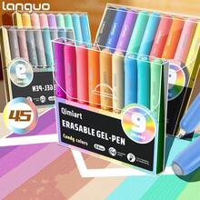 45-Color Erasable Gel Pen Set, 0.6mm Fine Tip Clockwise Retractable Design, Built-In Eraser, Smooth Vivid Ink Completely Erasable, Cute Eggshell Shape, Suitable For Art Journals, Doodles, Daily Note-Taking, DIY Crafts, Quality Back-To-School & Office Supplies - Set - View 11