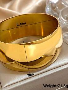 1 chiếc vòng tay bản rộng, dày dặn, vòng tay cá nhân hóa dành cho nữ, vòng tay thép không gỉ tối giản, thích hợp để đeo hàng ngày, dự tiệc, ngày Valentine, quà sinh nhật cho mẹ, Ngày của Mẹ. - Nhiều màu - Xem 11