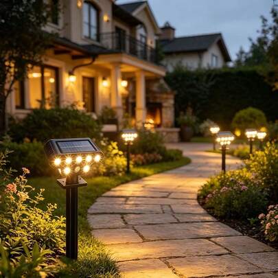 1/2/4pcs Outdoor Solar Powered Lawn Lights, 7LED Tree Lighting For Villa Garden Landscape, IP65 Waterproof, Landscape Lighting, Garden Decor, Modern Landscape Design, Stylish Garden Accent, Long-Lasting LED, Solar Powered Lights, Path Lights, Landscape Designer, Gardening Enthusiast