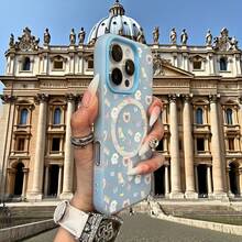 Phone Case - Animal-Themed Mobile Phone Case With A Minimalist Macaron Color And Jelly-Like Texture, Featuring A Two-In-One Magnetic Wireless Charger. Perfect For Halloween, New Year, Christmas, And Easter Gifts For Family And Friends - 藍色 - 查看 8