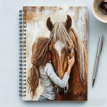 1 Amor Ecuestre: Diario del Entusiasta Ecuestre y Cuaderno Rayado para Artistas - Cuaderno con Encuadernación en Espiral, Regalo para Amantes de la Equitación, Entusiastas de la Equitación, Escritores - Encuadernación en Espiral Resistente, Adecuado para Uso Diario y Ocasiones Especiales, Útiles Escolares - caballo - Ver 1