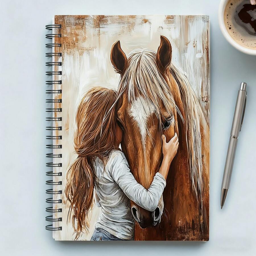 1 Amor Ecuestre: Diario del Entusiasta Ecuestre y Cuaderno Rayado para Artistas - Cuaderno con Encuadernación en Espiral, Regalo para Amantes de la Equitación, Entusiastas de la Equitación, Escritores - Encuadernación en Espiral Resistente, Adecuado para Uso Diario y Ocasiones Especiales, Útiles Escolares - caballo - Ver 1