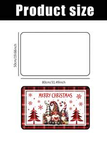 1pc Christmas Decorative Floor Mat 40x60cm, 50x80cm, 40x120cm, Pattern With Christmas Gnomes, Snowflakes, Christmas Trees And Gift Boxes, Red And Black Buffalo Plaid Border, Suitable For Holiday Home Decor, Entryway, Bathroom And Kitchen - Multicolor - View 12