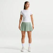 Nike Minifalda deportiva plisada de unicolor y versátil para mujer - Verde - Ver 6