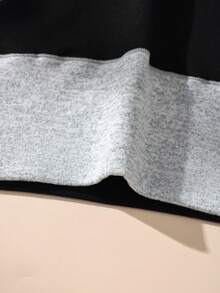 HOTCOM 1 pièce Culotte triangle femme taille haute en coton blocs de couleurs noir & gris, sous-vêtement décontracté confortable élastique moulant et respirant - Gris - Voir 7