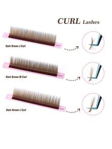 L Curl Brown Cat Eye False Eyelashes, Dark Brown/Medium Brown/Black Brown, Soft Natural Lightweight, 0.05 0.07 Faux Mink Fur, Brown Fine Eyelash Clusters, Makeup Eyelash Extensions, Voluminous Eyelash Extensions - Suitable For Beginners, Parties, Holiday Eye Makeup - L - View 2