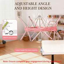 SPEENSUN Yarn, Adjustable Angle/Height Yarn Turn Loose Yarn Into Tidy Skeins, Easy To Install And Foldable, Perfectly Paired With Yarn Winder, With Storage Bag And Packaging Box - Pink Plastic - View 6