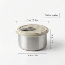 304 Stainless Steel Food Container, Stackable Refrigerator Sealed Fresh-Keeping Box, Fruit And Vegetable Meat Storage Box With Lid, Large Capacity Food Preservation Box, Suitable For Kitchen Food Storage And Organization - Multicolor - View 21