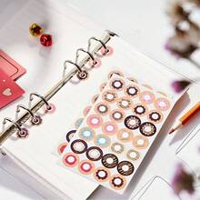 224PCS Donut Themed Hole Reinforcement Stickers, Self-Adhesive Paper Reinforcer Labels, Decorative Reinforcement Rings For 3-Ring Binders, Loose-Leaf Notebooks, Planners, Journals & Documents, Assorted Cute Donut Designs, Waterproof & Durable, Easy To Apply, Prevent Paper Tearing, Ideal For Journaling, Scrapbooking, Office Filing & School Organization, Perfect For Protecting Pages On Loose-Leaf Rings - A - View 3