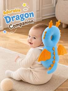 HAPPY WALK 3rd Generation Upgraded: Baby Head Protection Anti-Collision Pad ( Dragon / Ocean Blue Dragon Optional) This Toddler Mat Is Specially Designed For Babies Who Are Learning To Walk Or Crawl, Providing Thoughtful Protection Like A Small Cushion For Toddlers. The Backpack Features An Adjustable Design To Ensure A Secure And Snug Fit, Making It A Perfect Gift For Newborns! - Ocean Blue Dragon - View 12
