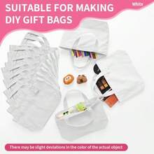 2 Paquete de 24 bolsas pequeñas de lona mini bolsas a granel para mujeres bricolaje en reutilizable bonita bolsa de sublimación - Blanco - Ver 6