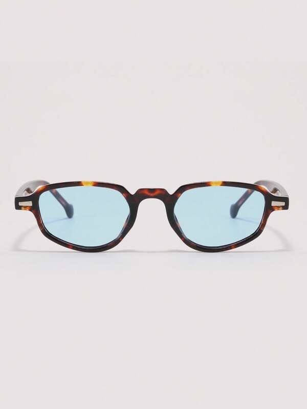 Visivana 1 pereche ochelari de modă la modă pentru femei, cu ramă poligonală, stil retro, versatili și stil stradal