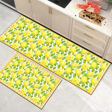 1pc, Home Decor, Lemon Pattern Printed Floor Mat, Diatomaceous Earth Kitchen Rug, Kitchen Mat, Floor Mat, Easy To Clean, Printed Rectangular, Suitable For Living Room, Bedroom, Hallway, Bathroom, Laundry Room - Polyester Carpet, Suitable For Indoor And Outdoor Home Decor - Multicolor - View 4