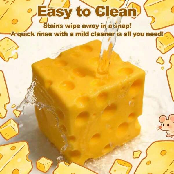 Jumbo Yellow Cheese Squishy Toy, Large Size Slow Rising Soft Cheese Squeeze Fidget Toy, Premium Skin-Friendly Elastic TPR Material Vivid Food Shaped Hand Play Toy, Fluffy Comfortable Touch Portable Relaxation Gadget