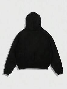 Anime Men's Minimalist Graphic Print Hoodie Sweatshirt - 黑色 4 - 查看 2