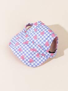 1pc Pink Paw Print Pet Outdoor Sun Hat, Cartoon Cute Visor Cap For Small/Medium/Large Dogs, Cats - Multicolor - View 4