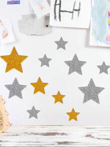 200/100pcs Gold And Silver Star EVA Stickers, Self-Adhesive Star Stickers In Various Sizes, Perfect For Classroom Rewards, Crafting, Card Decoration, Etc. - Gold and Silver - View 10