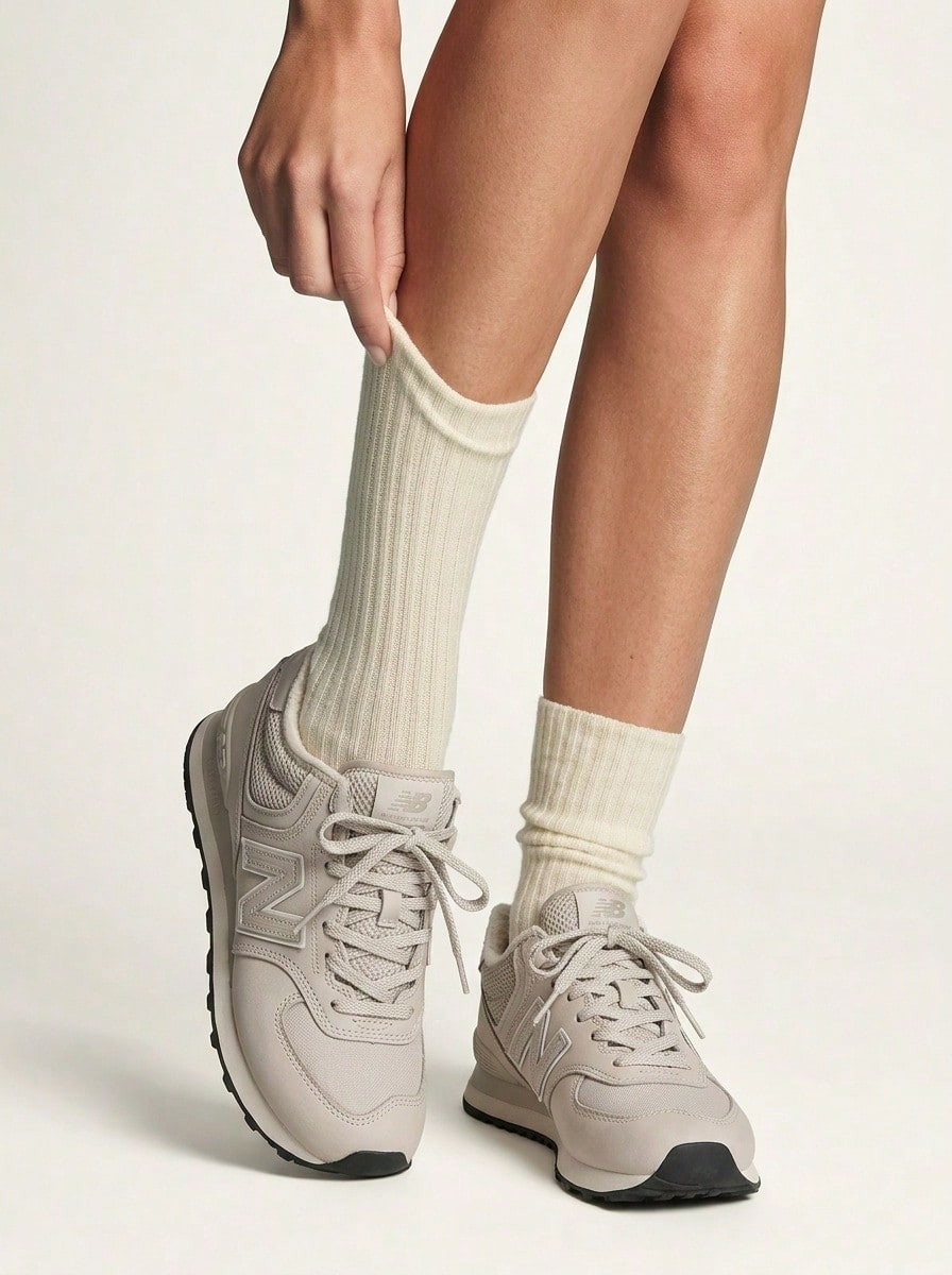 New Balance 中性款 574 鞋 米色 - 粉色 - 查看 1