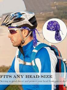 1pc Paisley Pattern Tie-Dye Bandana, Motorcycle Riding Cooling Liner, Unisex Outdoor Sports Breathable Quick-Dry Elastic Headwear, Windproof Face Mask - Multicolor - View 3