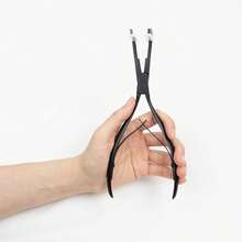 Professional Flat Stainless Steel Tape-In Hair Extension Clip Tool Set, Suitable For Tape-In Hair Extensions, Includes Hair Clips And Styling Tools - Black - View 9
