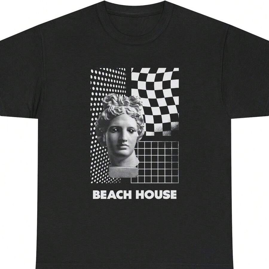 Beach House Dream Pop Band Shirt, Indie Dream Pop Music Tee, Beach House Band T Shirt, Vintage Indie Rock Graphic Tee - 黑色 - 查看 1
