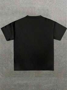 1 pieza de camiseta negra para hombre, talla grande, con estampado de la bandera estadounidense y un diseño de pez, estilo casual, suave, de algodón puro, 180g, 100% algodón. - Blanco - Ver 3