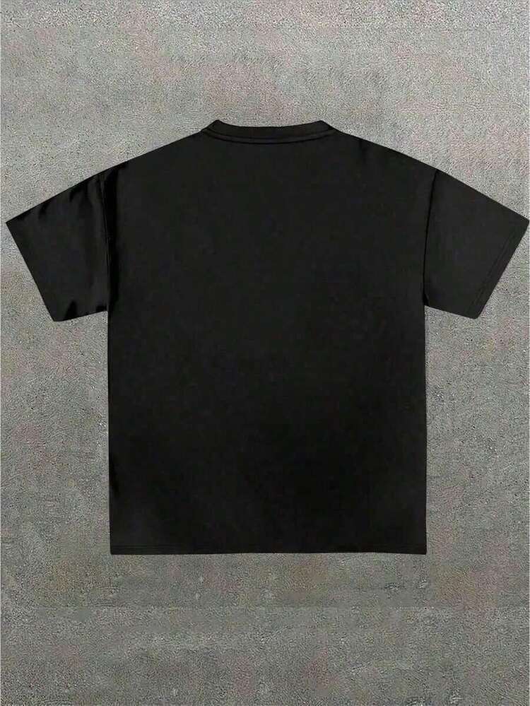 1 Piece Of Men's Black T-Shirt, Large Size, With American Flag Print And Fish Design, Casual Style, Soft, Pure Cotton, 180g, 100% Cotton. - trắng - Xem 3