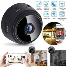 1pc/2pcs Mini Wireless Camera, 1080P HD Smart Night Vision Security Camera, Portable Magnetic Webcam For Home/Outdoor Sports, Real-Time View, TF Card Storage, Rotatable Base, Rechargeable, Motion Detection, Suitable For Home, Car, Office, 24/7 Online, Only Supports 2.4G WiFi - Black - View 13
