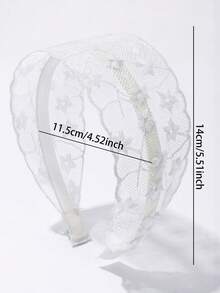 1 pieza Conjunto de diadema con bordado de flores de encaje - Multicolor - Ver 3