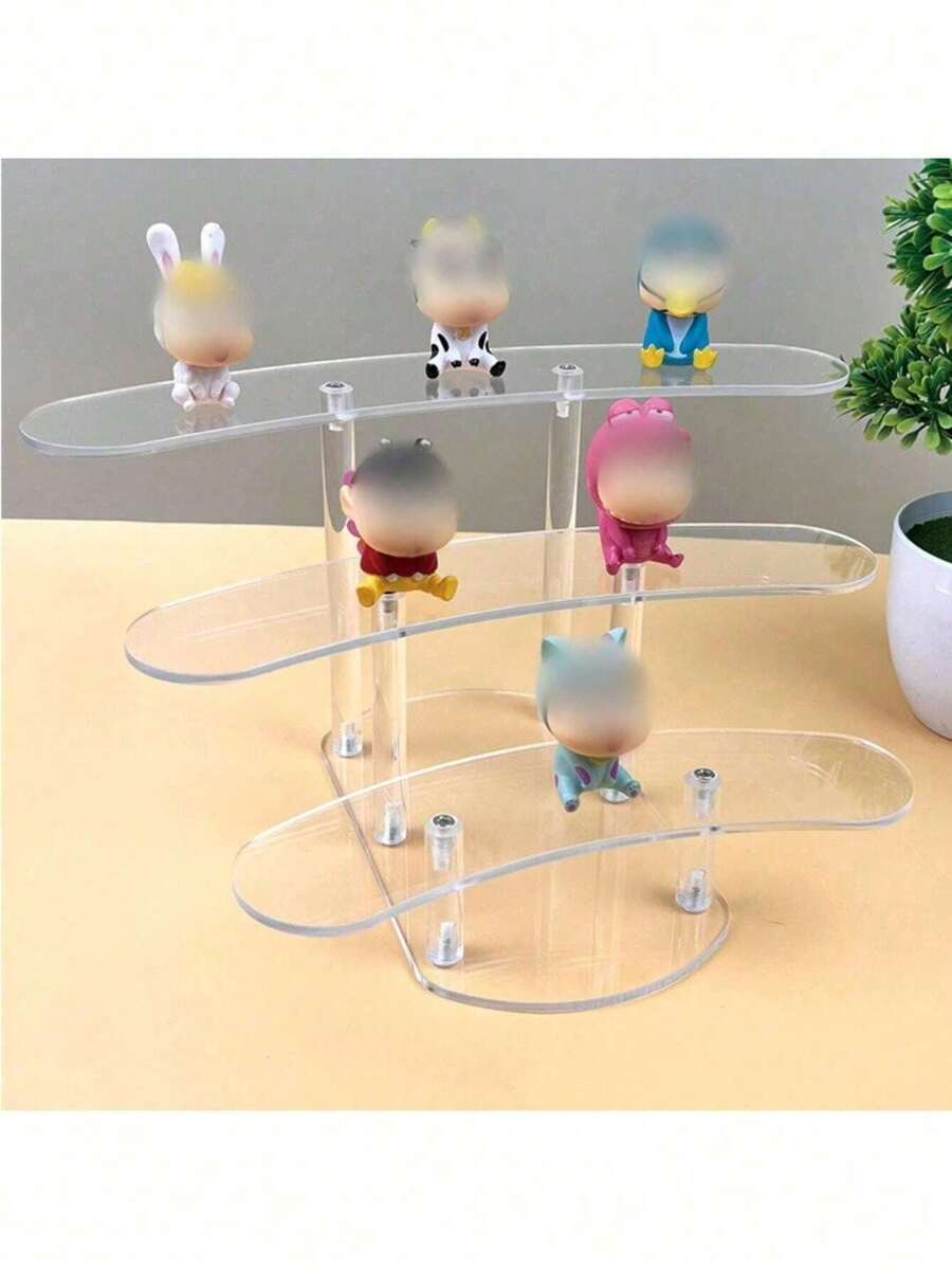時尚曲面展示架多功能派對禮品,適用於生日和派對,用於活動裝飾和禮品,派對禮品配件耐用壓克力辦公室和學習用品 - 1pcs - View 1