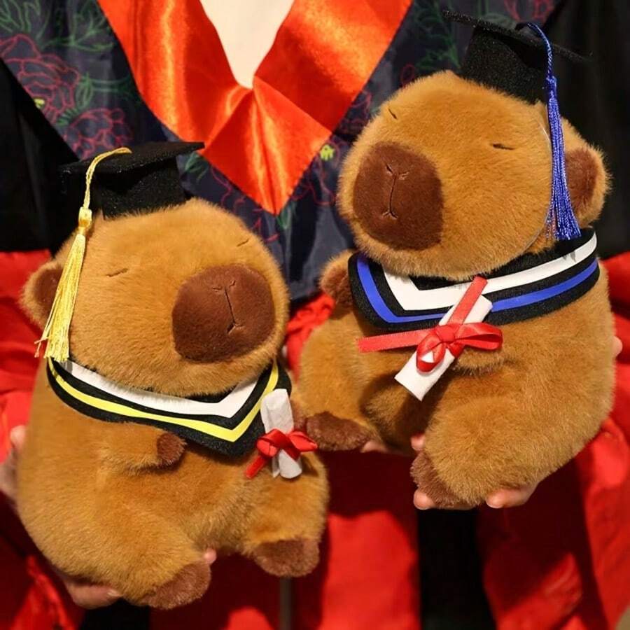 1件可愛柔軟水豚醫生帽毛絨玩偶 水豚毛絨娃娃 可愛動物毛絨玩偶 兒童睡眠陪伴 舒適玩偶 家居裝飾 生日禮物 - 彩色 - 查看 1