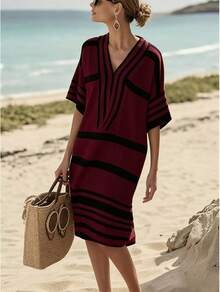 Women Midi Dresses - Red - View 12