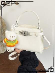 1pc 2026 New Fashion Women Handbag, Minimalist Shoulder Bag, Small Square Crossbody Bag - White - View 7