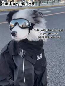 Adjustable Dog Goggles For Small, Medium & Large Breeds - Windproof & UV Protection Pet Sunglasses With Double Straps - Black - View 9